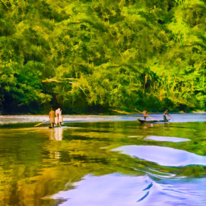 Peasants in Canoes